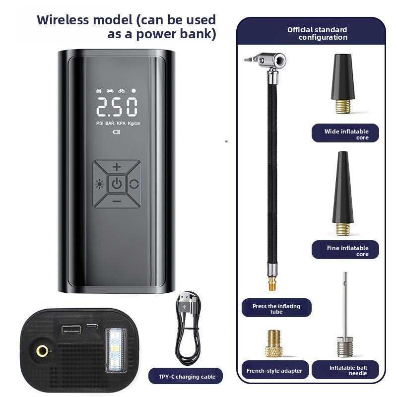 Portable Digital Tire Inflator — 60W, Wireless & 12V Corded, Dual-Use