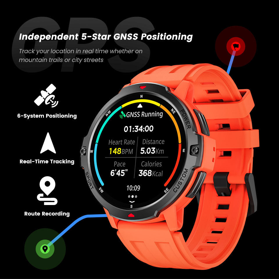 Latest Waterproof 3ATM GPS Smartwatch - Advanced Fitness & Navigation Tracker