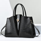 Women's Crocodile Pattern PU Tote with Lock Detail | Fredlox Direct