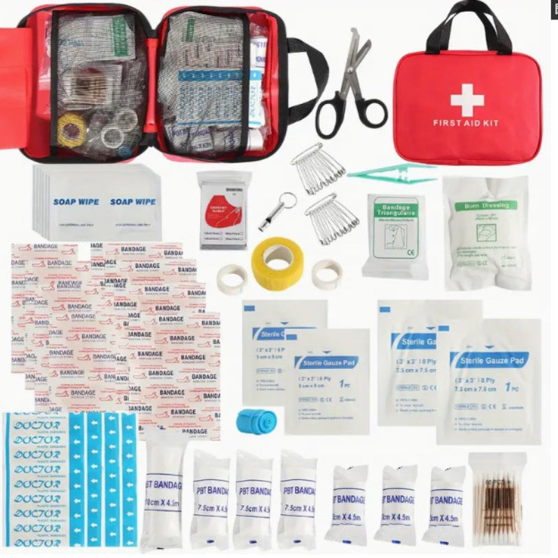 Portable First Aid Kit – 12-Type, 160-Piece & 284-Piece Emergency Medical Sets