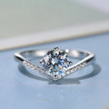 S925 Sterling Silver Simulated Moissanite Crown Ring