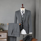 Men's Slim Fit Business Suit Set – Viscose Blend | Fredlox Direct MediumGray Two-Button Suit Vest Trousers 46 S 160 84A