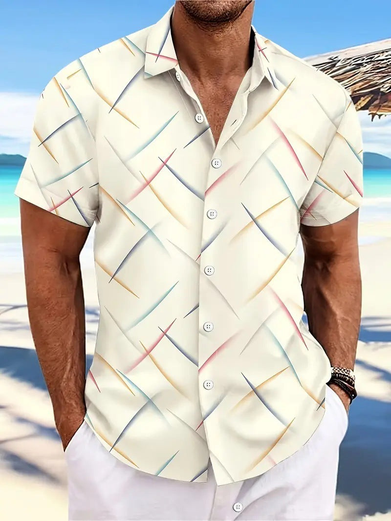 Men's Vintage Color Block Stretch Shirt | 5 Colors