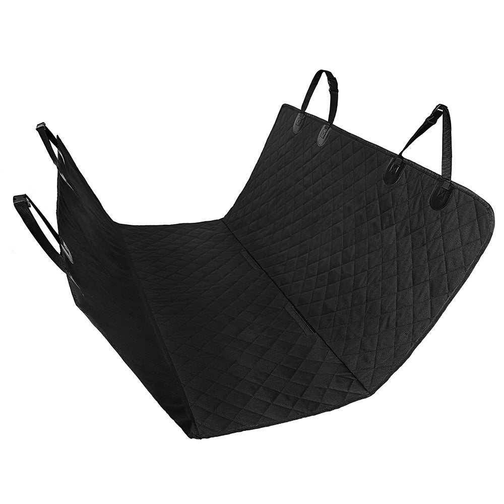 Dog Car Seat Cover - Hammock Style Protector with Mesh Window & Storage