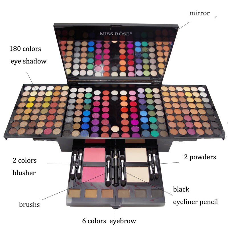 180 Colors Eyeshadow Blush Set - Piano-Shaped Makeup Palette Box
