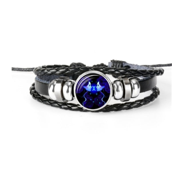 Zodiac Constellation Bracelet - Glow in the Dark Braided Design