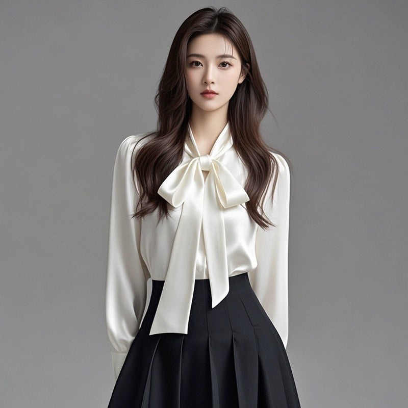 Women's Satin Bow Blouse | 7 Colors