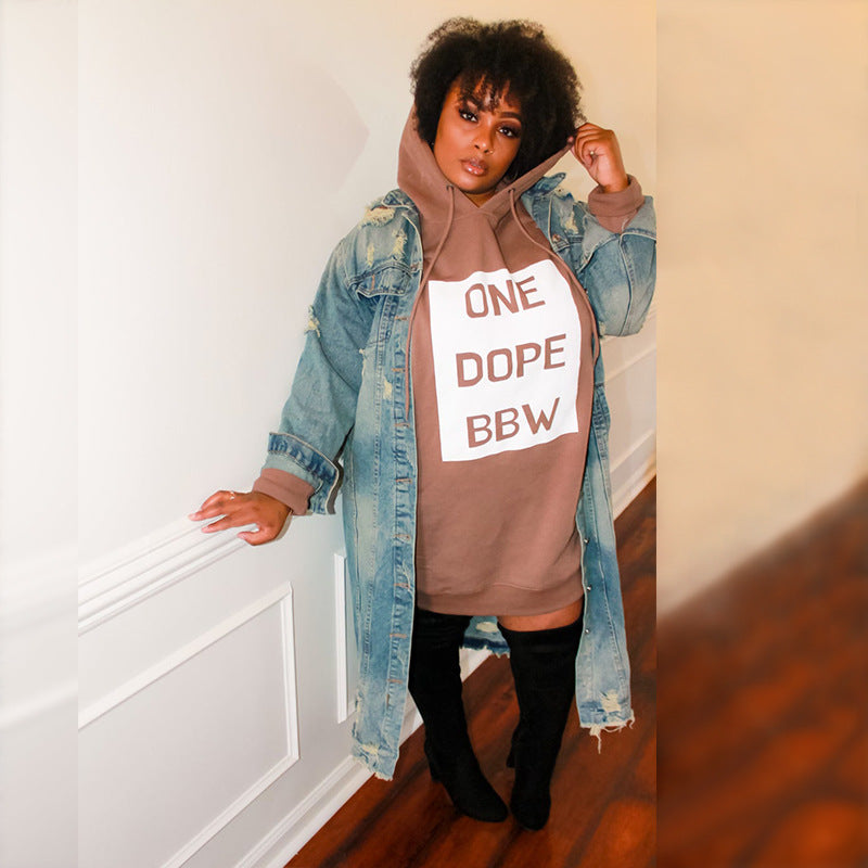 Women's Plus Size Hoodie Dress
