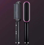 2-in-1 Hair Straightener & Curling Brush - Negative Ion Hot Comb