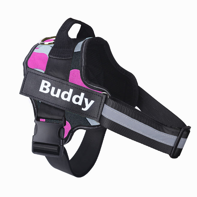 No-Pull Dog Harness - Reflective Breathable Vest with Custom Patch