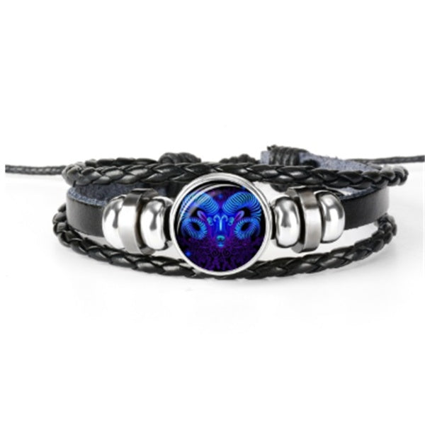 Zodiac Constellation Bracelet - Glow in the Dark Braided Design