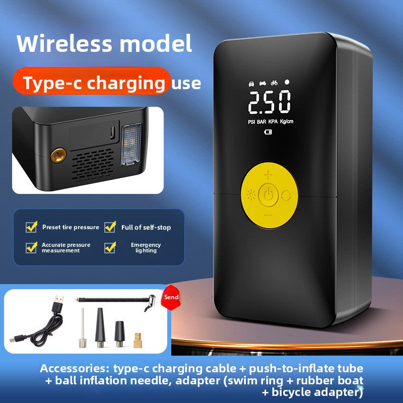 Portable Digital Car Tire Inflator with Power Bank Function