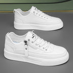 Men's Casual Sports Sneakers | Side Zipper & Thick Sole