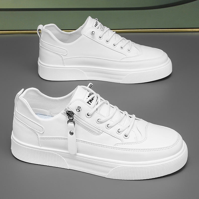 Men's Casual Sports Sneakers | Side Zipper & Thick Sole