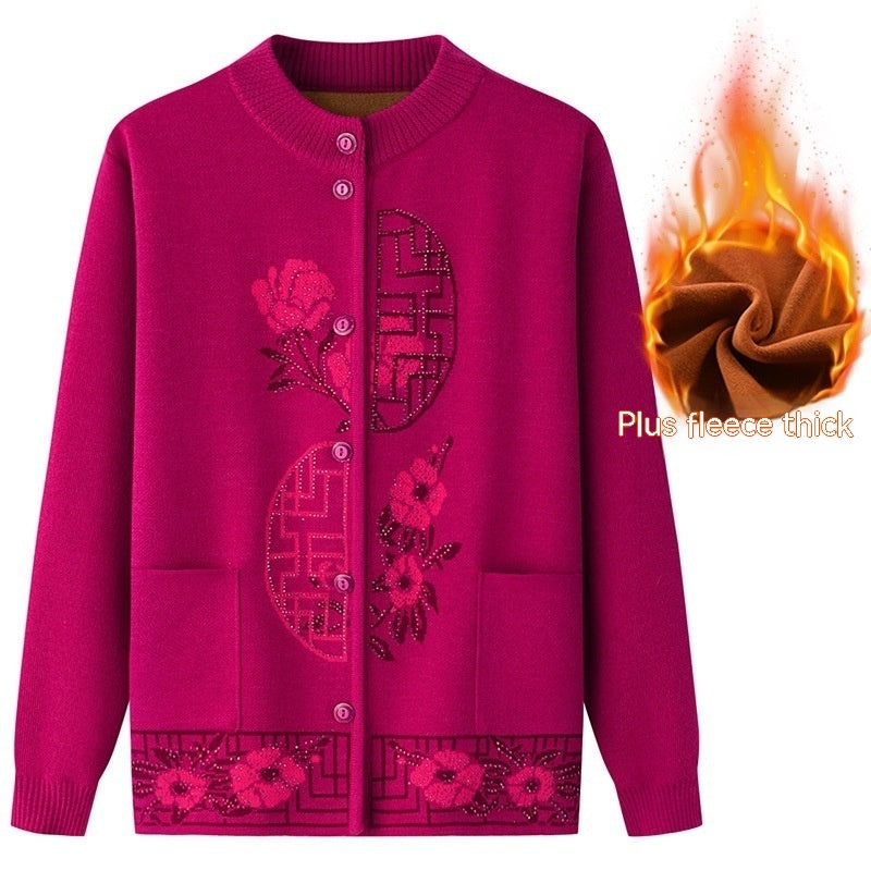 Women's Fleece-Lined Knit Cardigan