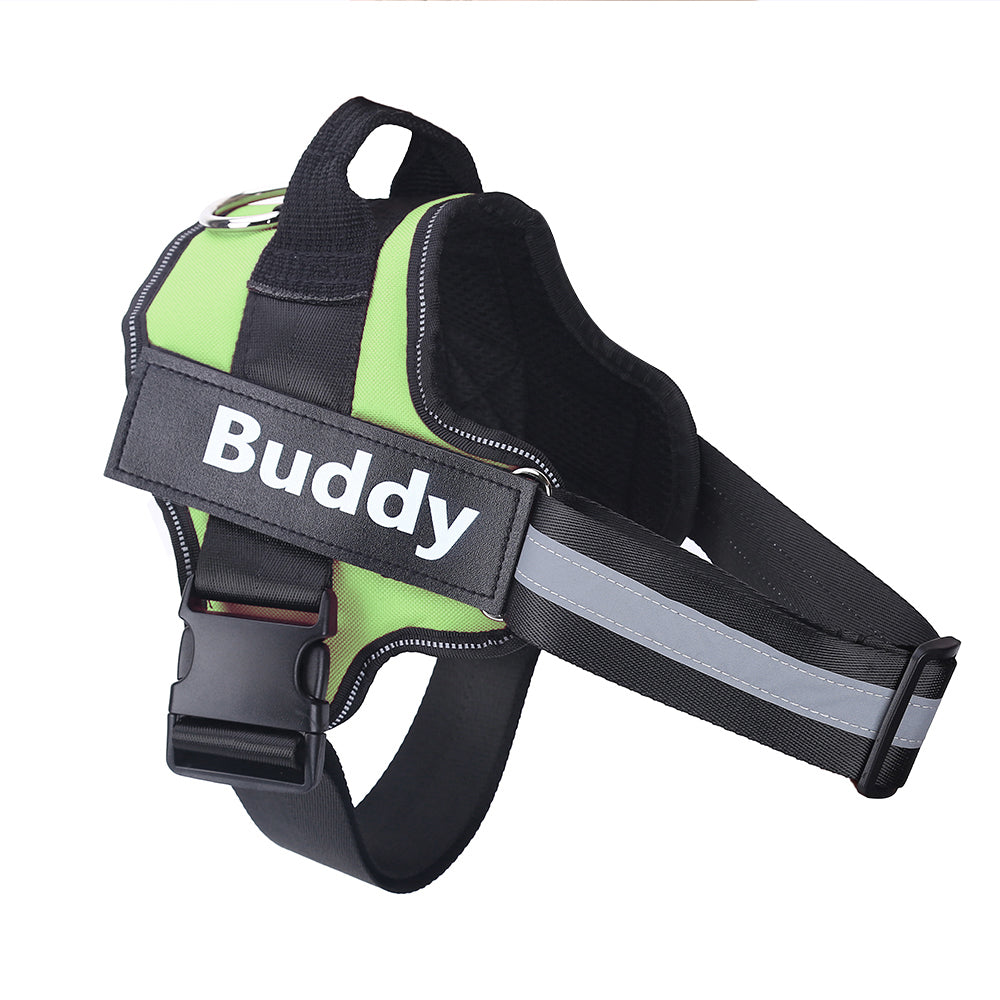 No-Pull Dog Harness - Reflective Breathable Vest with Custom Patch