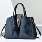 Women's Crocodile Pattern PU Tote with Lock Detail | Fredlox Direct