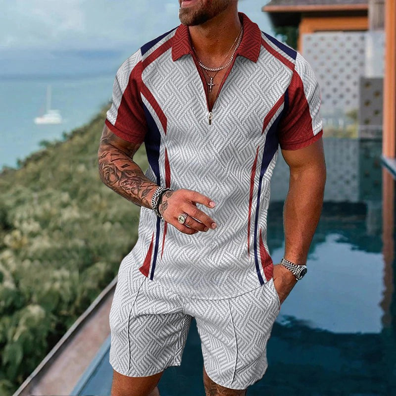 Men's Summer Polo & Shorts Set | Breathable Mesh