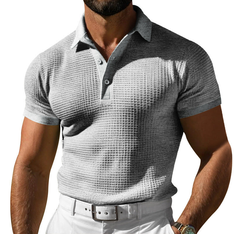 Men's Waffle Texture Polo Shirt | 6 Colors