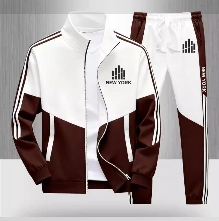 Mens zipper jacket printed casual set YT6318153001 2XL