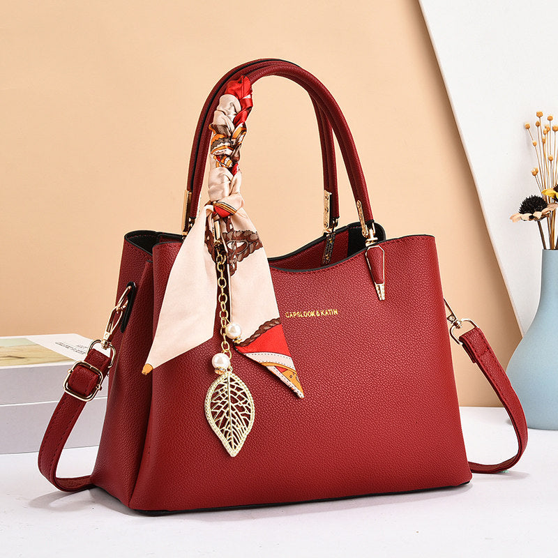Women's British Style PU Shoulder Handbag
