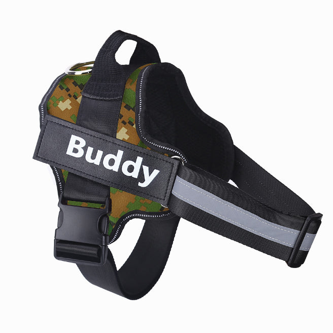 No-Pull Dog Harness - Reflective Breathable Vest with Custom Patch