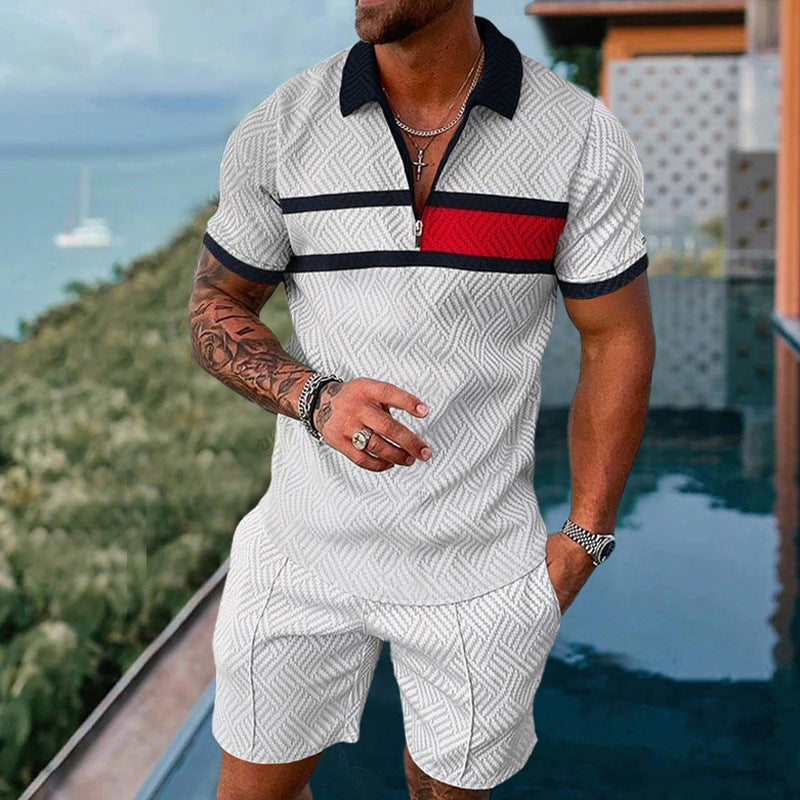 Men's Summer Polo & Shorts Set | Breathable Mesh