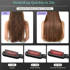 2-in-1 Hair Straightener & Curling Brush - Negative Ion Hot Comb