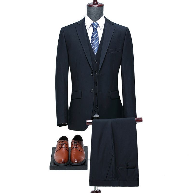 Men's Classic Wool Blend Three-Piece Suit