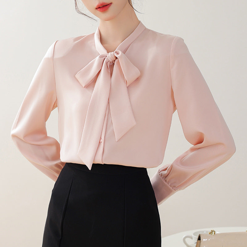 Women's Satin Bow Blouse | 7 Colors
