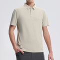 Men's Quick-Dry Ice Silk Polo Shirt | Moisture-Wicking Light khaki M