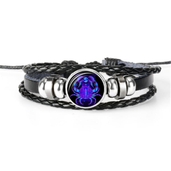 Zodiac Constellation Bracelet - Glow in the Dark Braided Design