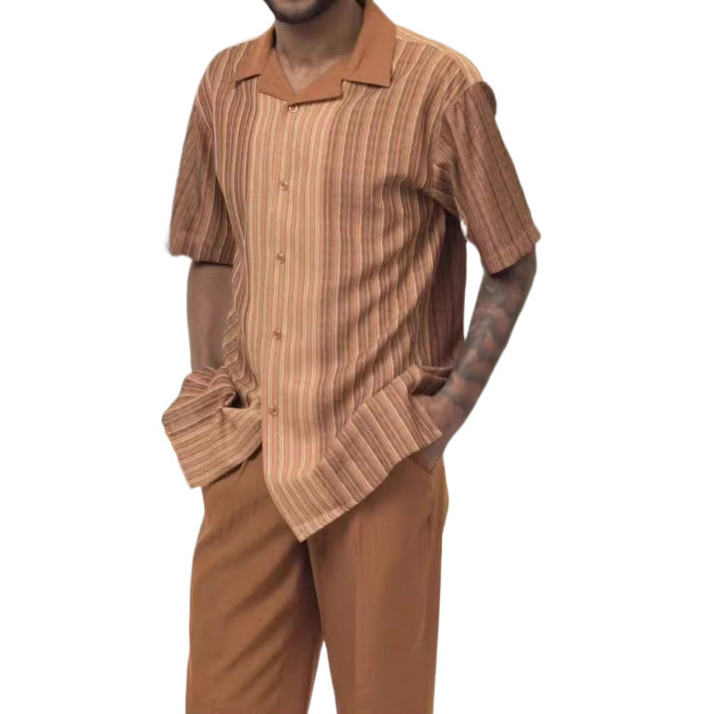 Men's 3D Print Beach-Style Polo Set | Spring & Summer