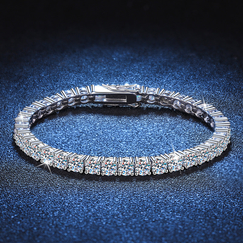 Moissanite Sterling Silver Luxury Bracelet