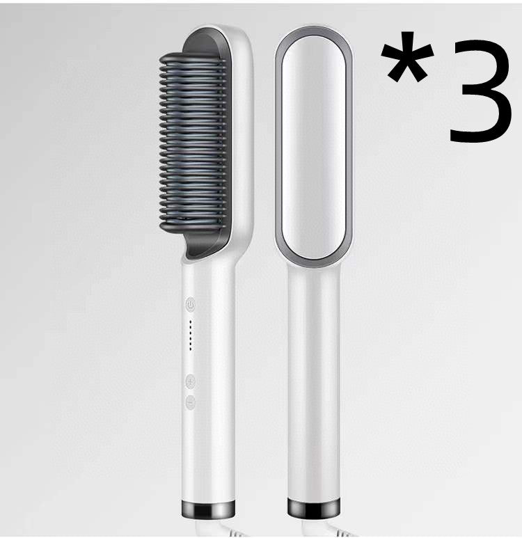 2-in-1 Hair Straightener & Curling Brush - Negative Ion Hot Comb