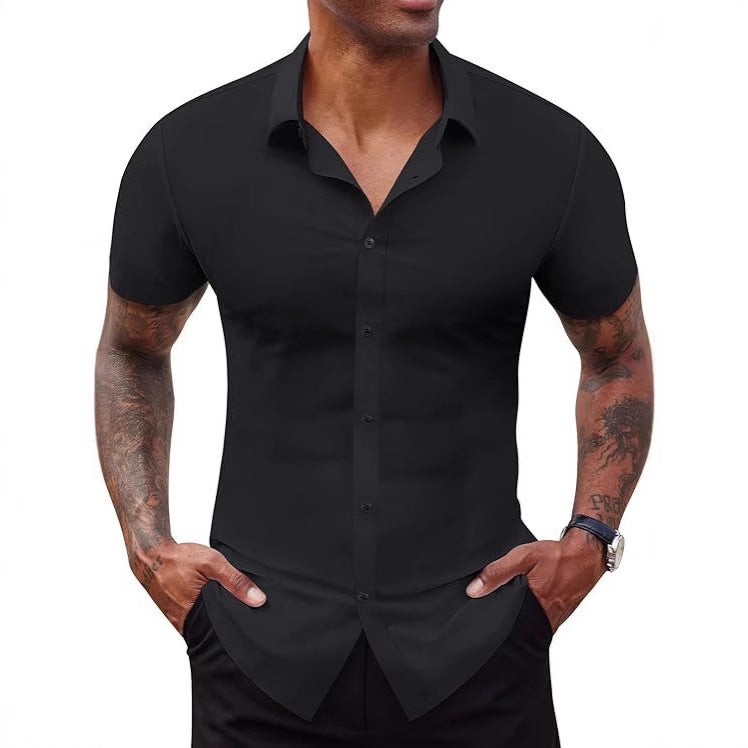 Men's Seamless No-Iron Ice Silk Shirt | UV-Resistant