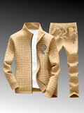 Men's Printed Zipper Jacket and Trousers Set YT6128104404 S