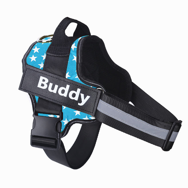 No-Pull Dog Harness - Reflective Breathable Vest with Custom Patch