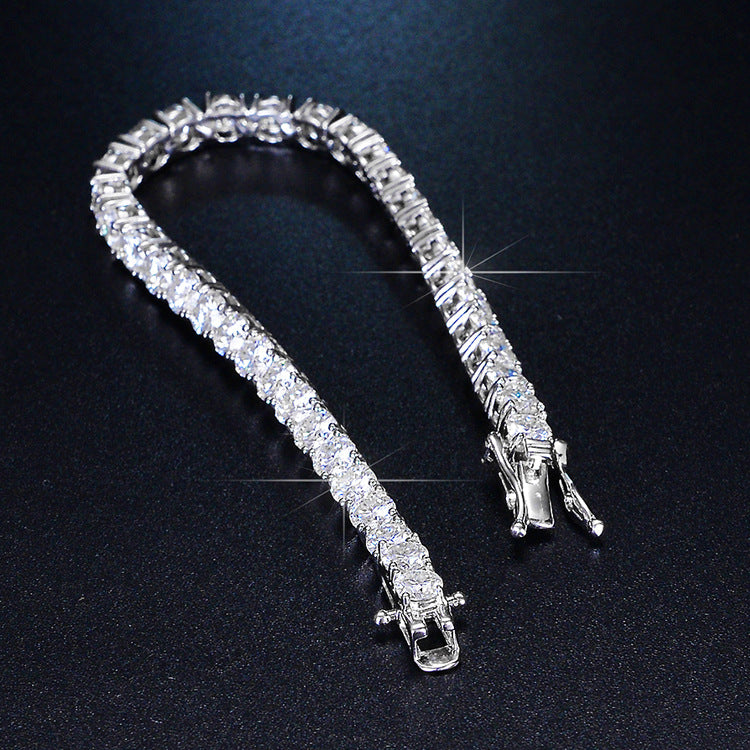 Four Claw Moissanite Diamond Bracelet | White Gold