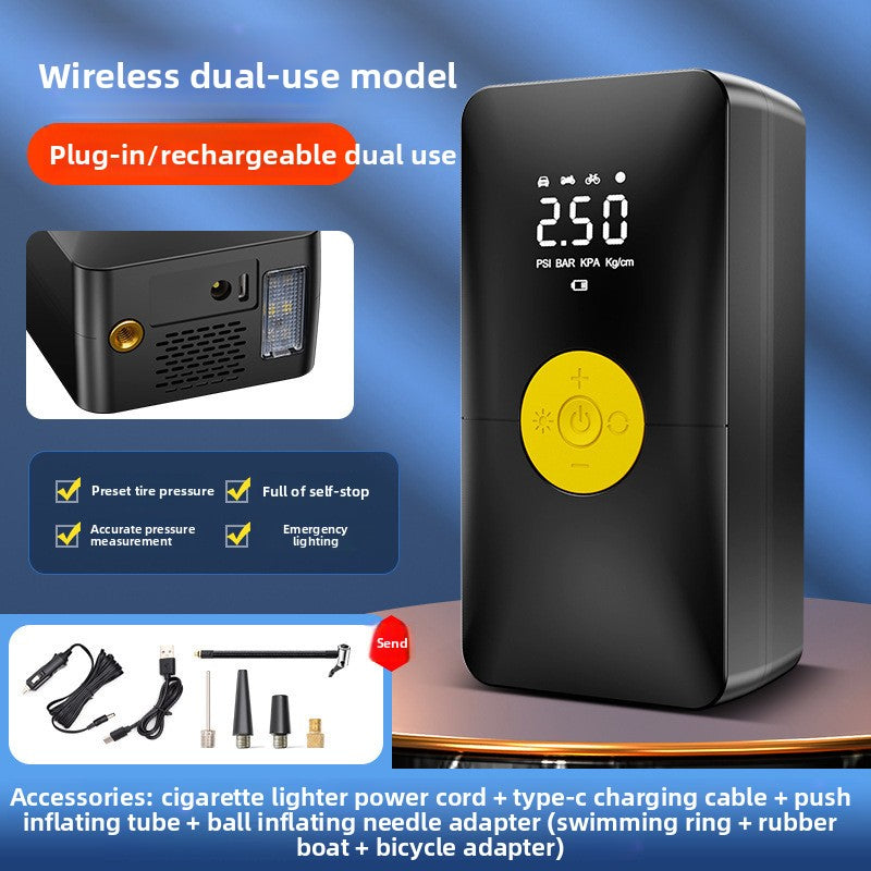 Portable Digital Car Tire Inflator with Power Bank Function