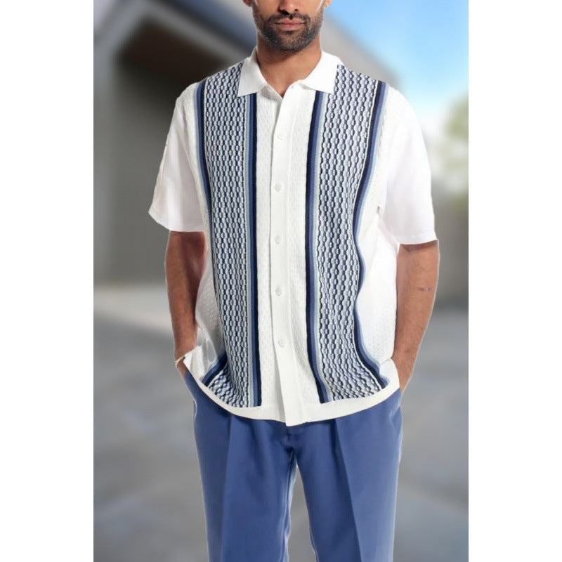 Men's 3D Print Beach-Style Polo Set | Spring & Summer