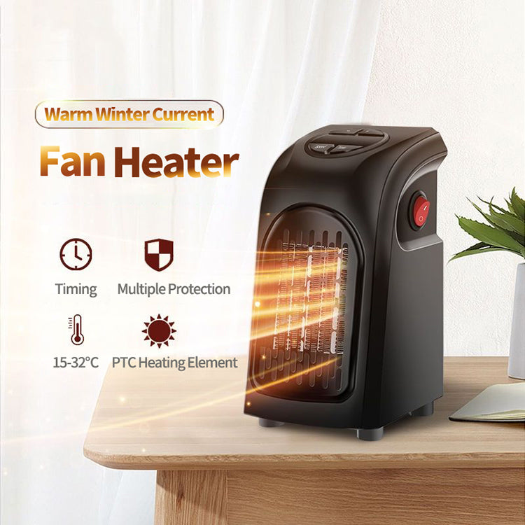 Mini Ceramic Space Heater - Portable Electric Fan Heater for Home & Office