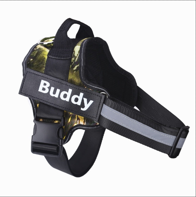No-Pull Dog Harness - Reflective Breathable Vest with Custom Patch