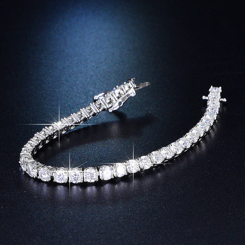 Four Claw Moissanite Diamond Bracelet | White Gold