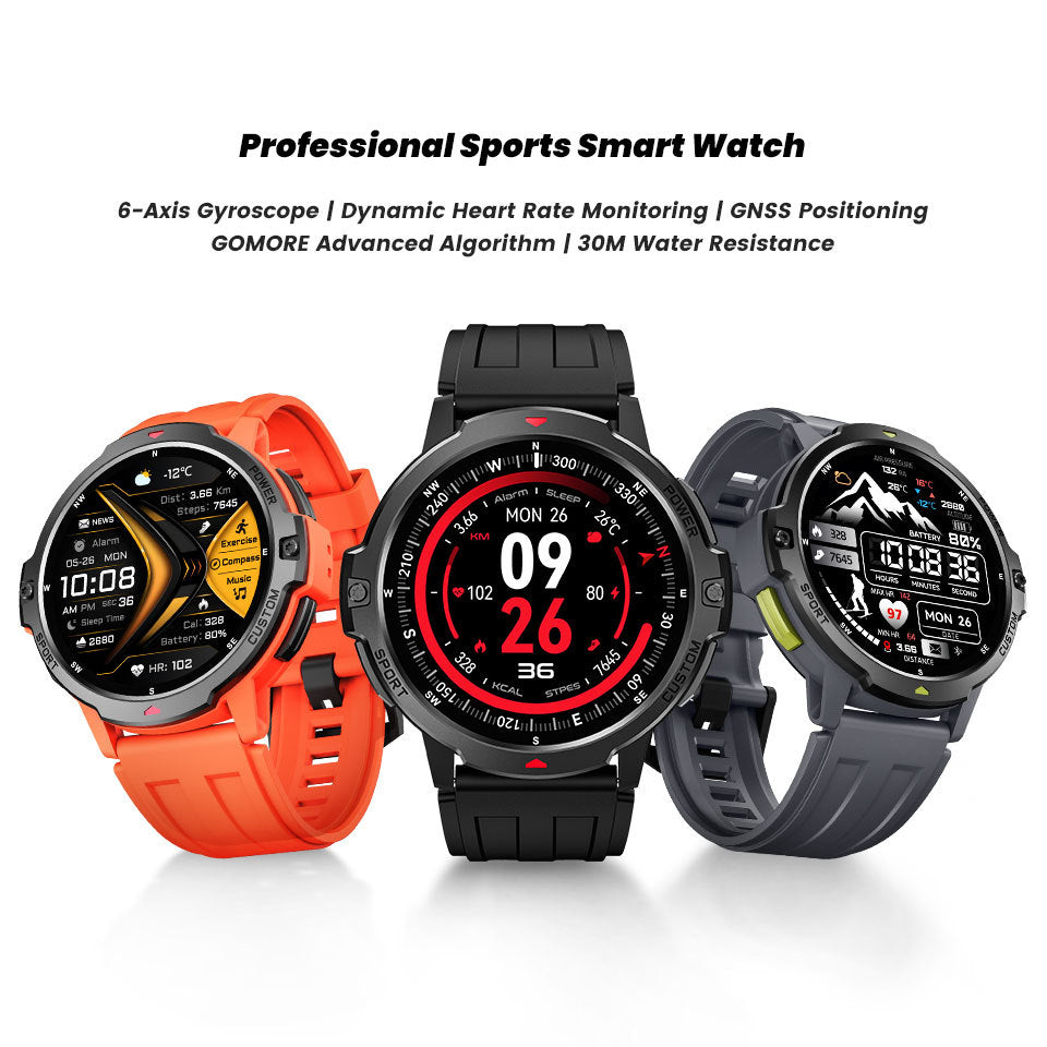Latest Waterproof 3ATM GPS Smartwatch - Advanced Fitness & Navigation Tracker