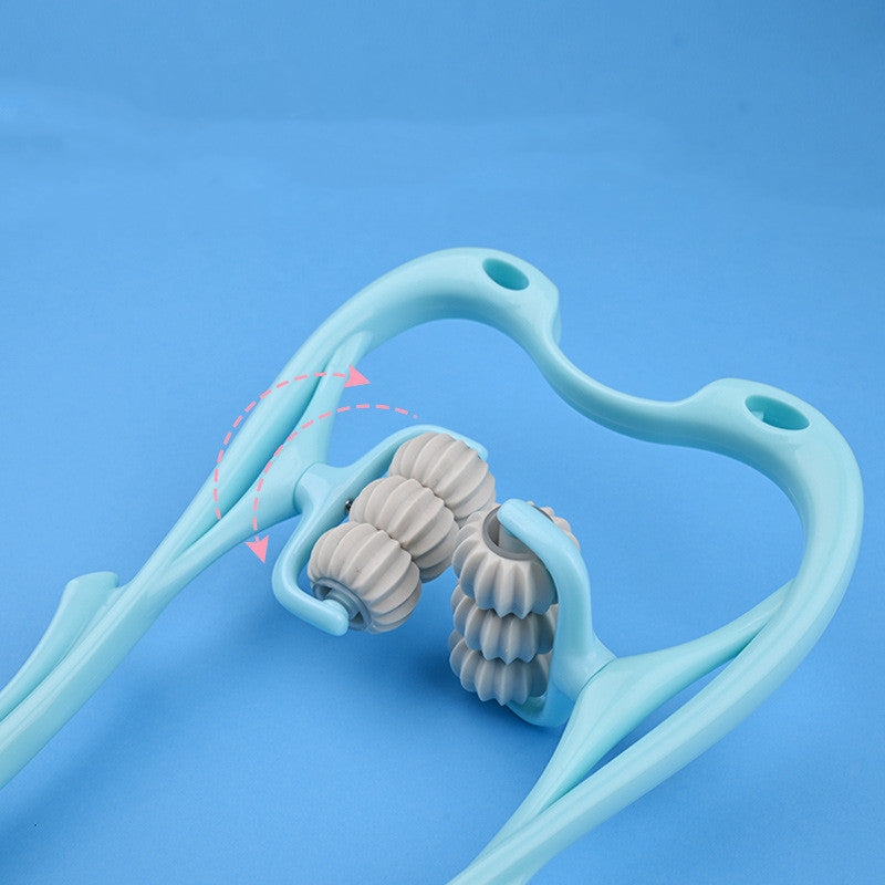 Six-Wheel Manual Neck Massager - Handheld Roller for Muscle Relief