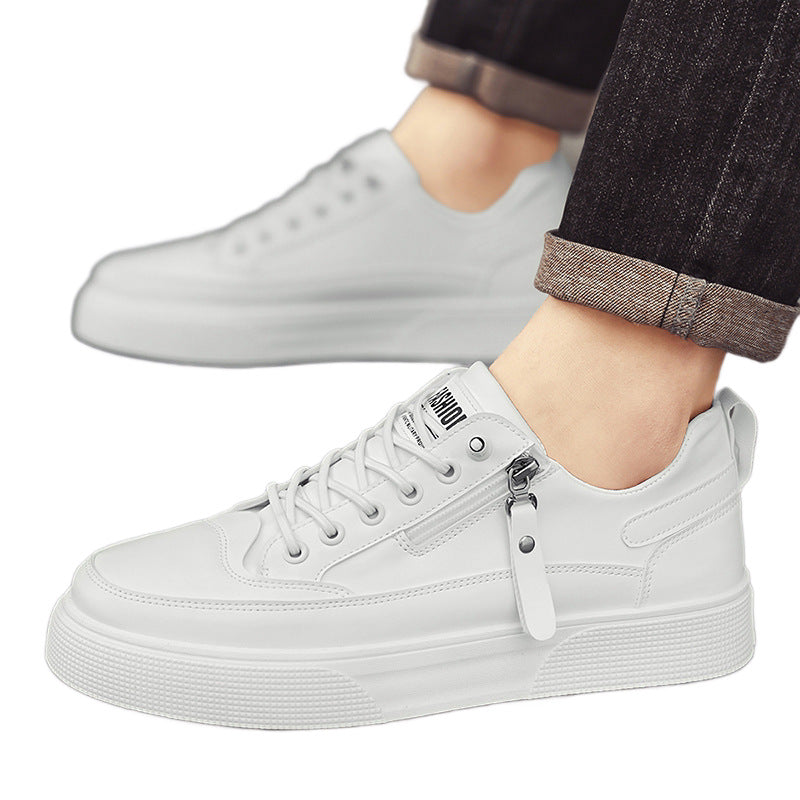 Men's Casual Sports Sneakers | Side Zipper & Thick Sole