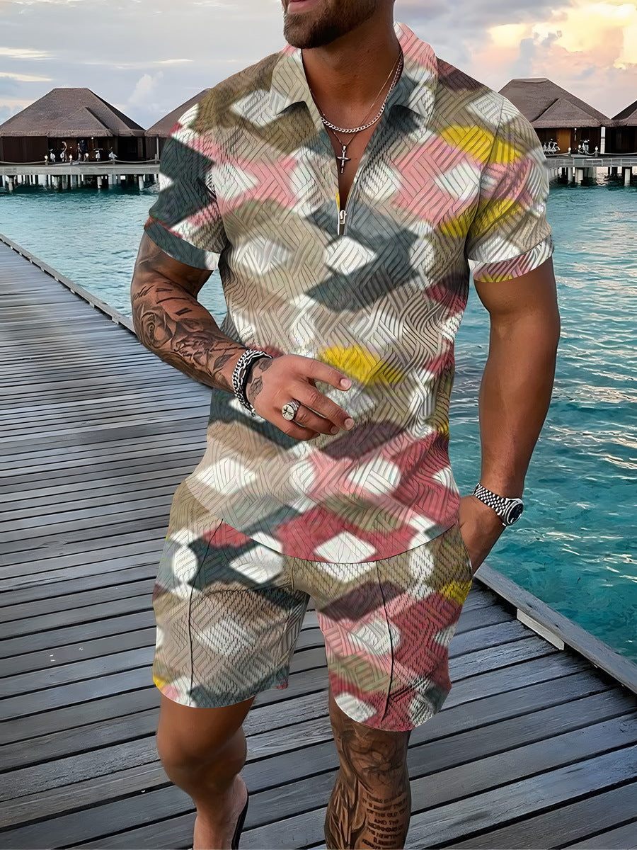 Men's Short Sleeve T-Shirt and Shorts Set CHJ-CS-GZ19 S