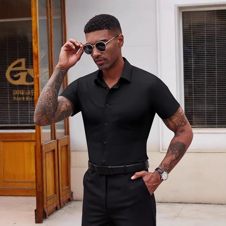 Men's Seamless No-Iron Ice Silk Shirt | UV-Resistant