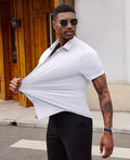 Men's Seamless No-Iron Ice Silk Shirt | UV-Resistant White XS